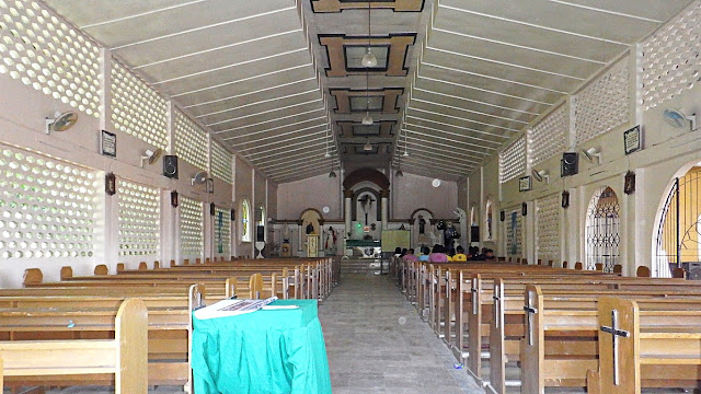 interior view from the main entrance of St. Paschal (San Pascual) Baylon parish church in Jiabong Samar