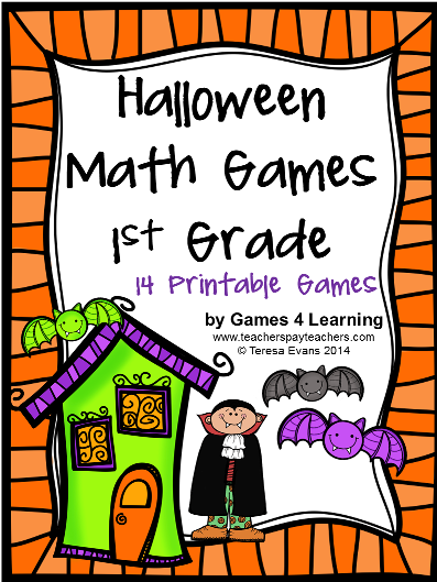 http://www.teacherspayteachers.com/Product/Halloween-Math-Games-First-Grade-1448442