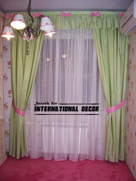 green girls curtains, girls bedroom curtains