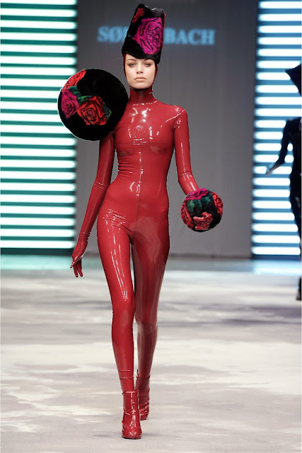 Fetish Fashion : Soren Bach Hats And Latex Catsuit From Thom Ravnholdt