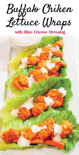 Buffalo Chicken Lettuce Wraps with Blue Cheese Dressing Buffalo Chicken Lettuce Wraps with Blue Cheese Dressing