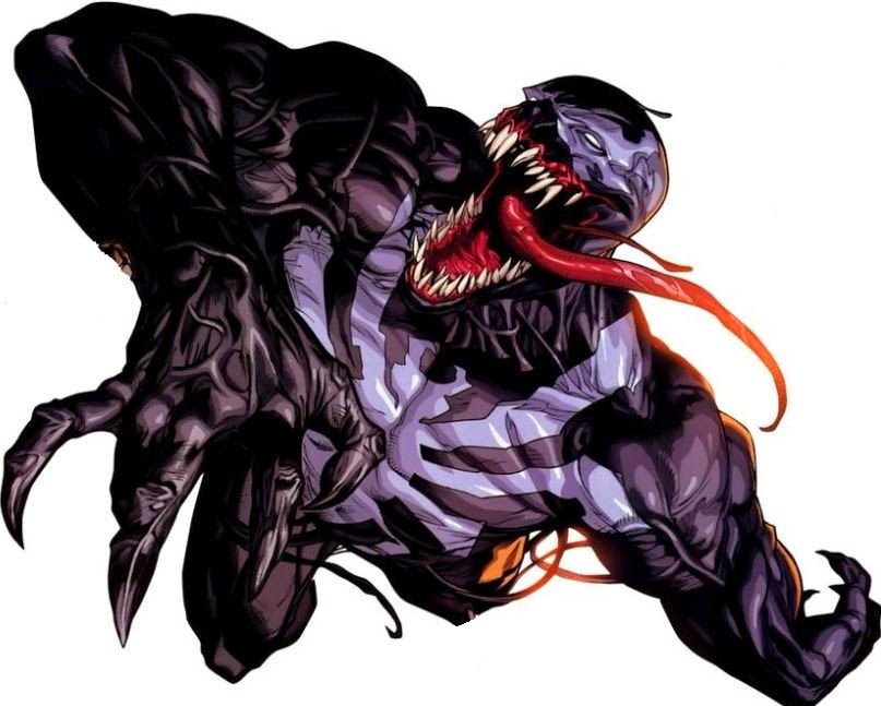 Six Venom hosts, after Spider-Man