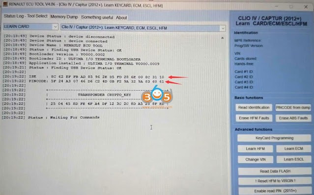 renault ecu tool read Renault HFM isn pin 4