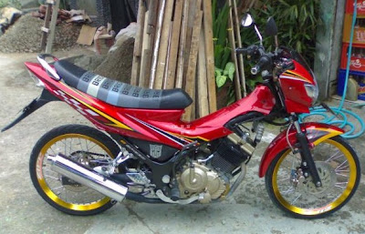 Modif Satria Fu Pelek emas Jari Jari Simple