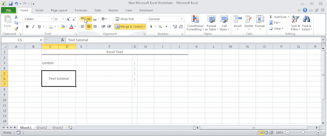Excel Pengaturan Baris posisi Text dan Colom yang Tepat