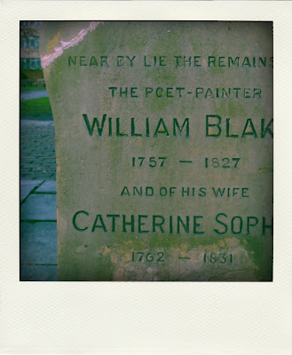 william blake memory stone for nearby grave in bunhill fields cemetery