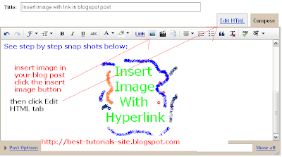 Insert image with link in blogspot post