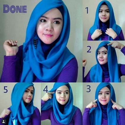Foto Cara Memakai Hijab  inilah langkah langkah cara memakai hijab stylish yang simple