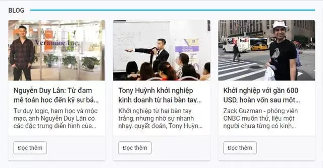 Thiết kế các bài đăng trên Blog hiển thị tại nhóm trang chỉ mục