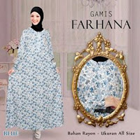 Gamis Farhana gamis katun rayon motif bunga cantik harga murah jual grosir eceran dari bali