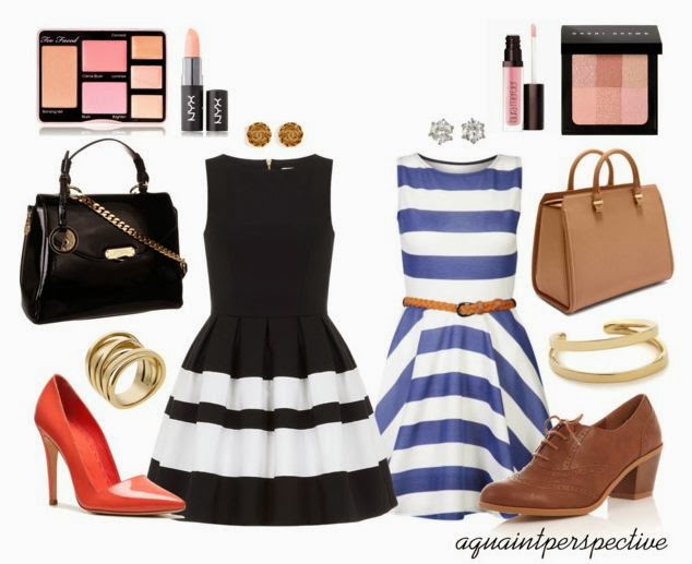 Its raining stripes everywhere and I got inspired to put together looks for Office wear/Daywear.