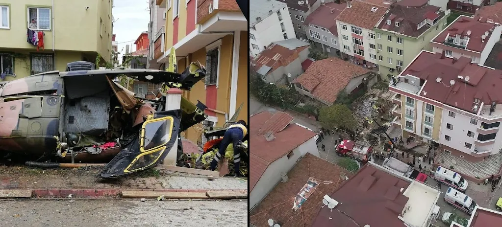 Sarıgazi de askeri helikopter düştü. 4 ölü, 1 ağır yaralı