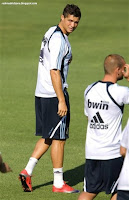 Cristiano Ronaldo's first training with Real Madrid Photos