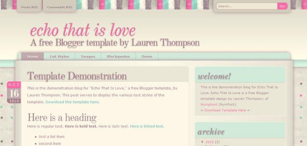 Echo That Is Love Blogger Template
