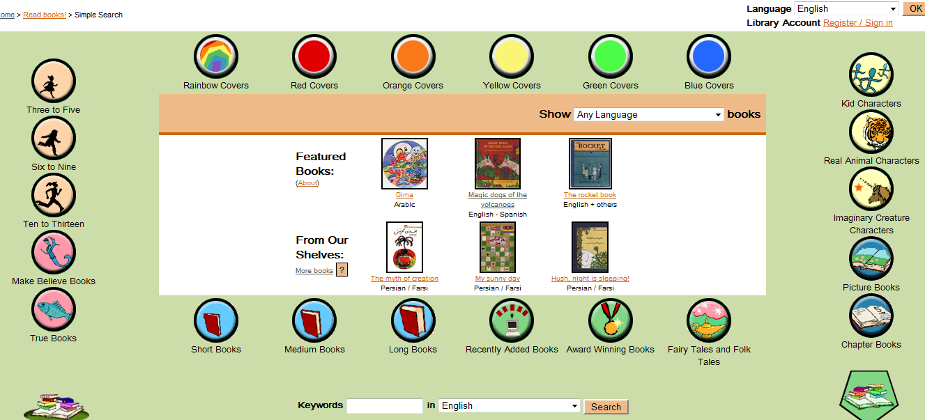http://www.childrenslibrary.org/icdl/SimpleSearchCategory?ilang=English