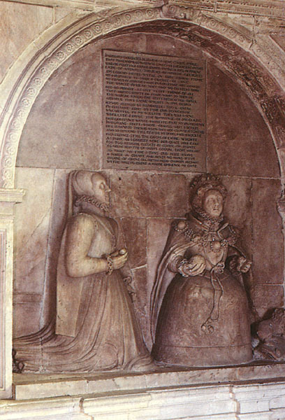 Blanche Parry kneeling beside Queen Elizabeth I, in the guise of ...