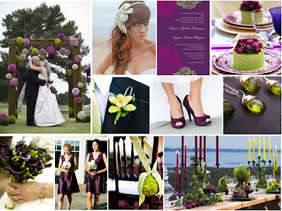 Green Week continues with shades of green decor with plum colored accents