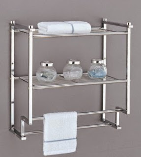 Brookstone Bar Organize It All Metro 2-Tier Wall Mounting Rack with Towel Bars 