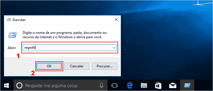 Acessando o regedit do Windows para alterar registros do Chrome