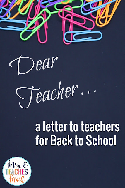 a letter to teachers preparing for back to school