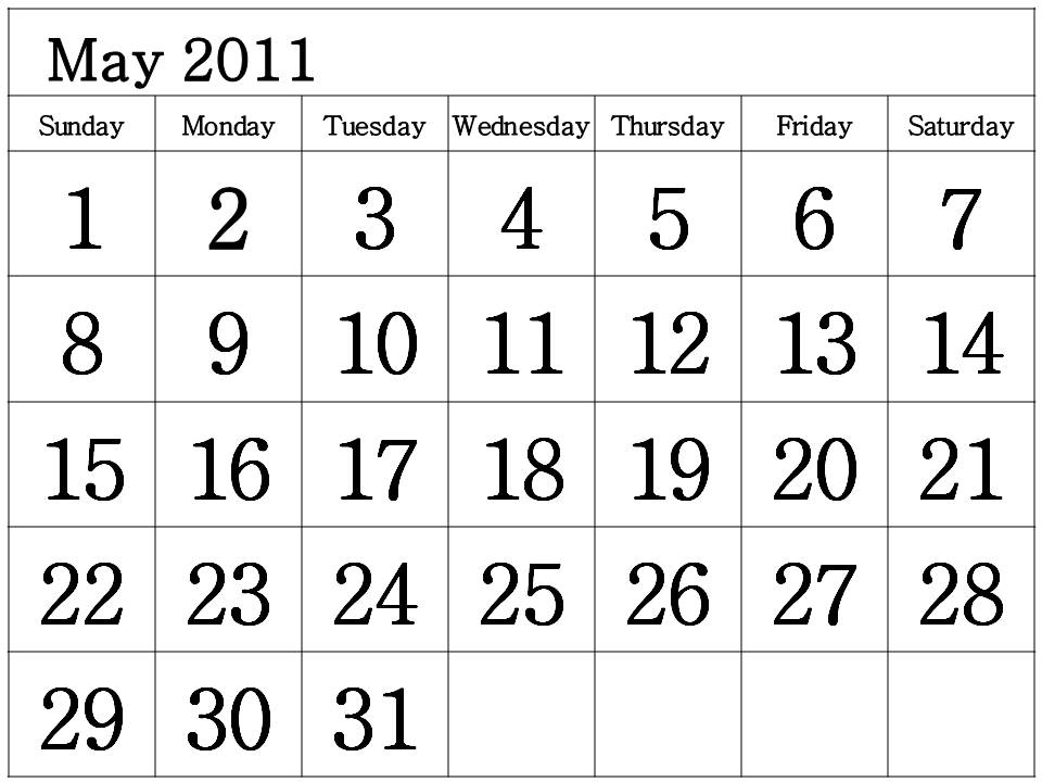 may 2011 calendar printable free. may 2011 calendar printable