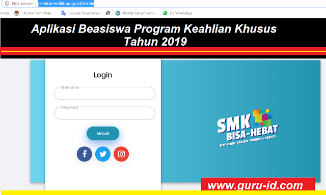 gambar login  psmk.kemdikbud.go.id takola