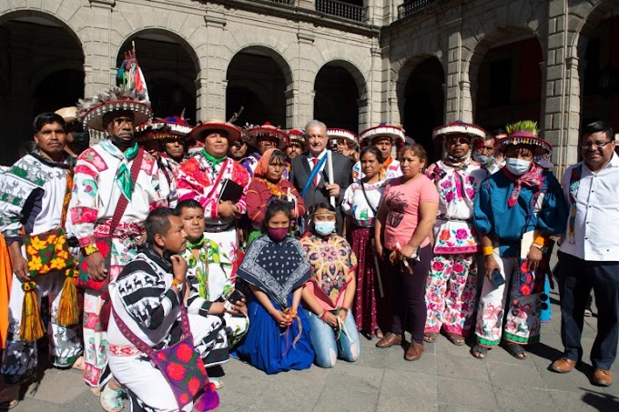 Se reúne presidente de la república con representantes de los  pueblos wixárika  