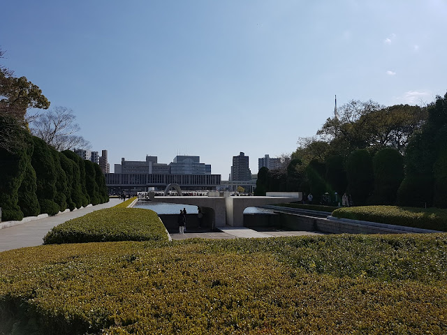 hiroshima peace memorial park pond of peace flame of peace