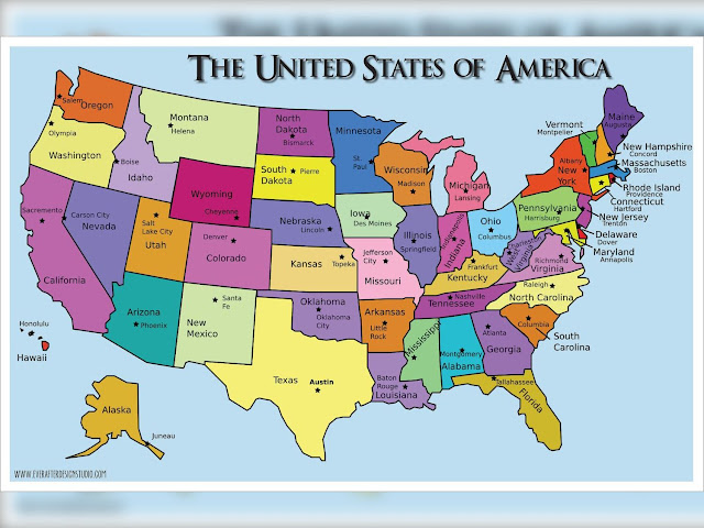 Map Of Usa States And Capitals