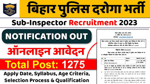 Bihar Police SI Recruitment 2023, Notification, Online Form, Fess