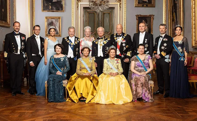 King Carl Gustaf, Queen Silvia, Crown Princess Victoria, Queen Margrethe, Crown Princess Mary and Queen Sonja