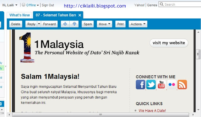 E-mail Dari Najib Razak & Keluarga