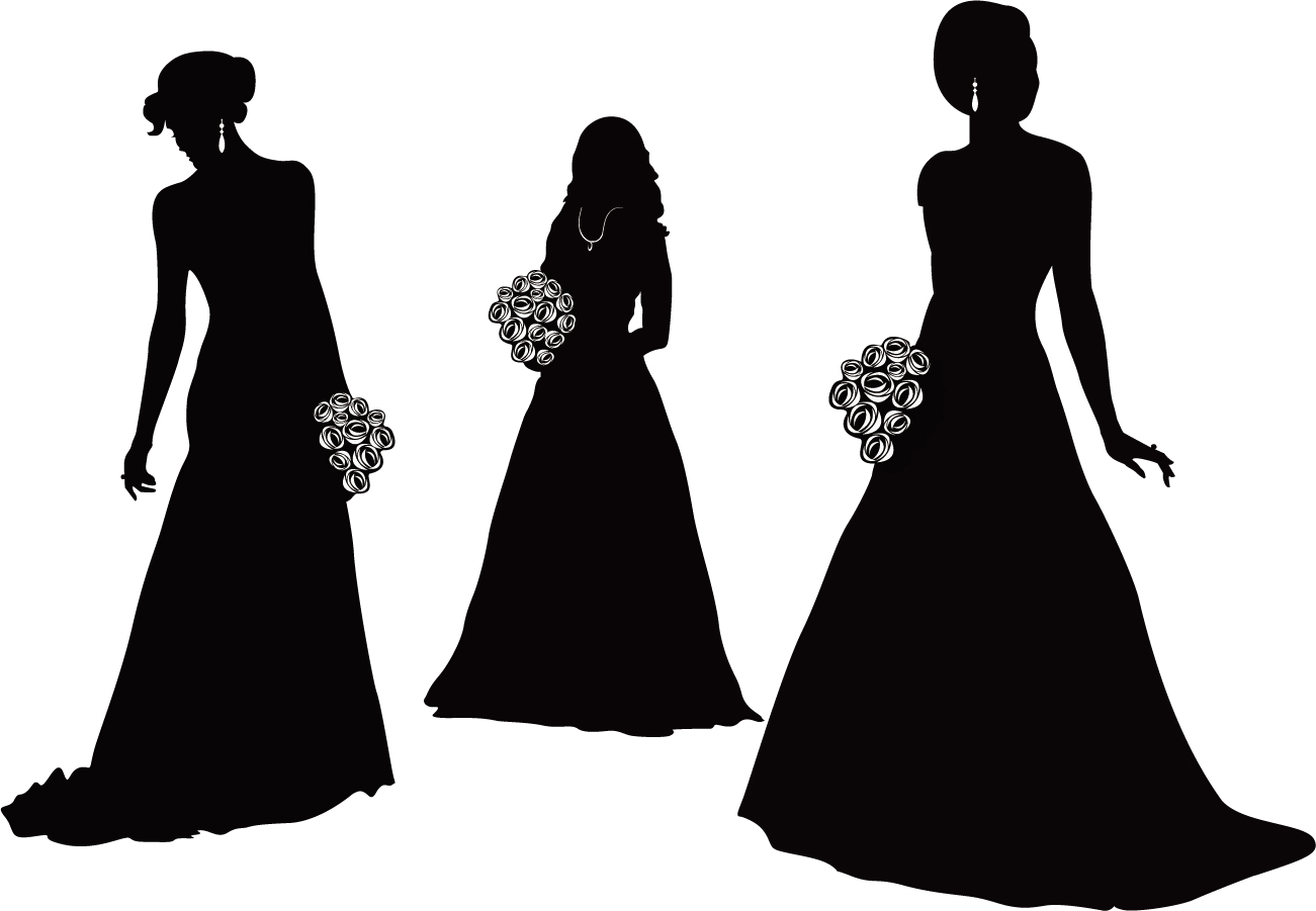 Ai Eps イラストレーター 結婚式の新郎新婦のシルエット Bride And Groom Wedding Silhouette イラスト素材