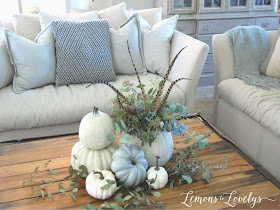 Fall vignette.  Tap to see more pictures on the blog www.lemonstolovelys.blogspot.com 