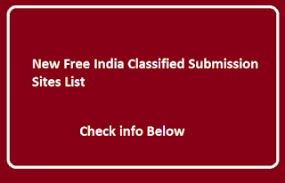 New Free India Classified Submission Sites List