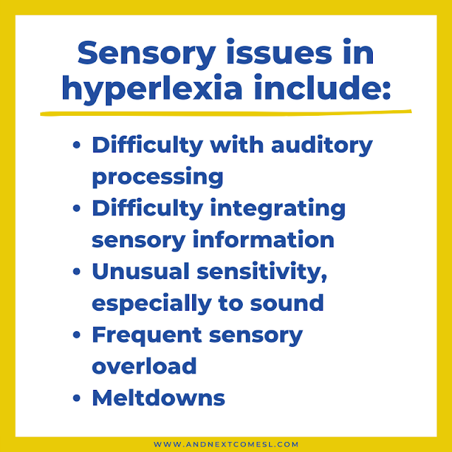 Common sensory issues in hyperlexia