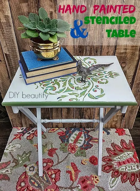 This stencil makeover only looks complicated! C'mon over to DIY beautify and see how I created this Moroccan-like pattern with just paint and a stencil.