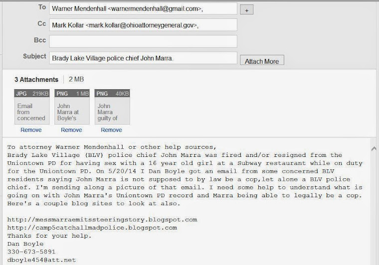 Brady Lake Village police chief John Marra is a lying sack of shit.