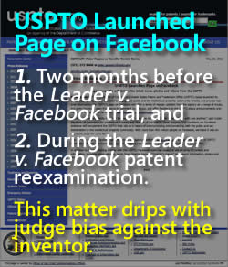 USPTO announced Facebook Page on May 20, 2010