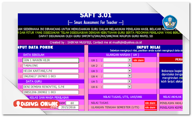 Aplikasi Penilaian Hasil Belajar Siswa Terbaru Lengkap 2016