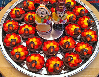 Mickey Minnie Thanksgiving Turkey Brownies Disney centerpiece