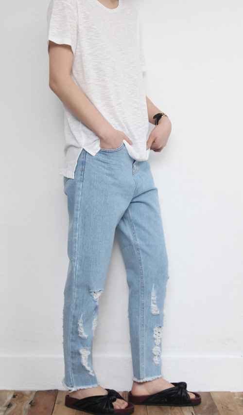 Distressed Wide Jeans
