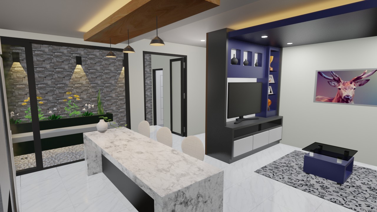 Konstruksi Rumah 6x12m dengan Keramik  lantai  dari ACCURA tile