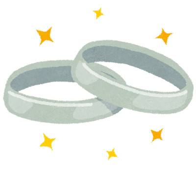 無料イラスト かわいいフリー素材集 ペアリング 結婚指輪のイラスト