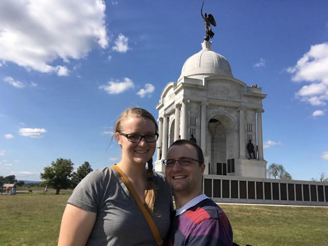 Ben and Meagan at the Pennsylvania monument at Gettysburg.