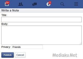 Membuat Catatan Di Facebook Lewat HP Android