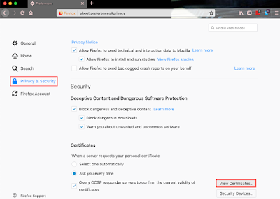 Firefox  website SSL Configuration