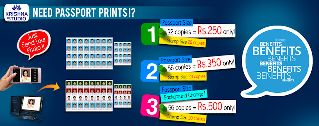 Cost for passport size photo printing