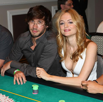 Yaniz Raz and Heather Graham at The Hangover Poker Tournament