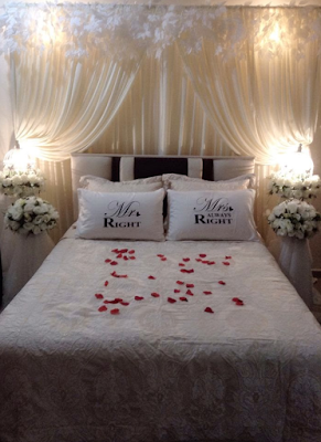 Desain dekorasi kamar pengantin romantis